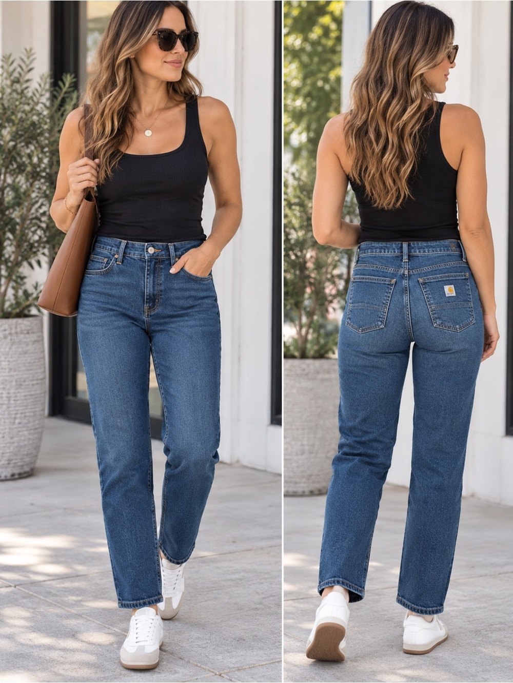 Carhartt Women's Straight Leg Jeans in Blue Denim